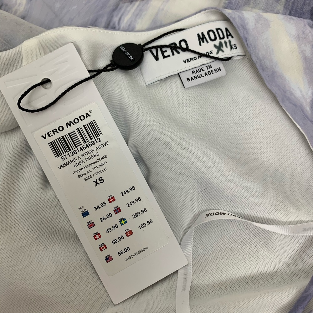 NEW Vero Moda Marble Above Knee Dress Size XS - Picture 5 of 5